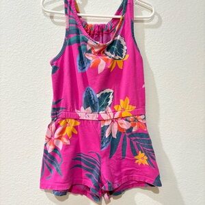 Old Navy Pink Tropical Floral Jersey Romper Size XS (5)
